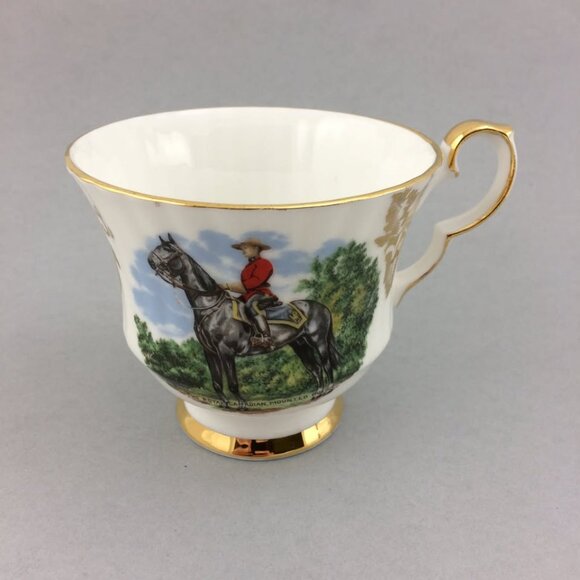 Vintage Mountie RCMP Royal Windsor Fine Bone China Teacup and Saucer - Picture 4 of 11